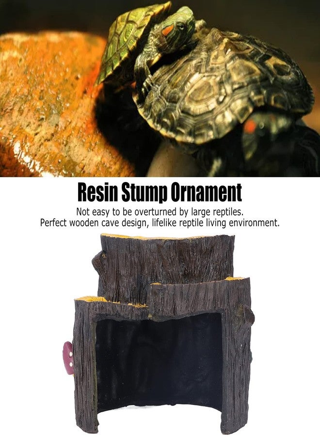 WGFOIP Resin Fish Tank Shelter, Caves Hide Hut Fish Tank Ornaments Reptile Hiding Place Stump for Reptiles - Image 5